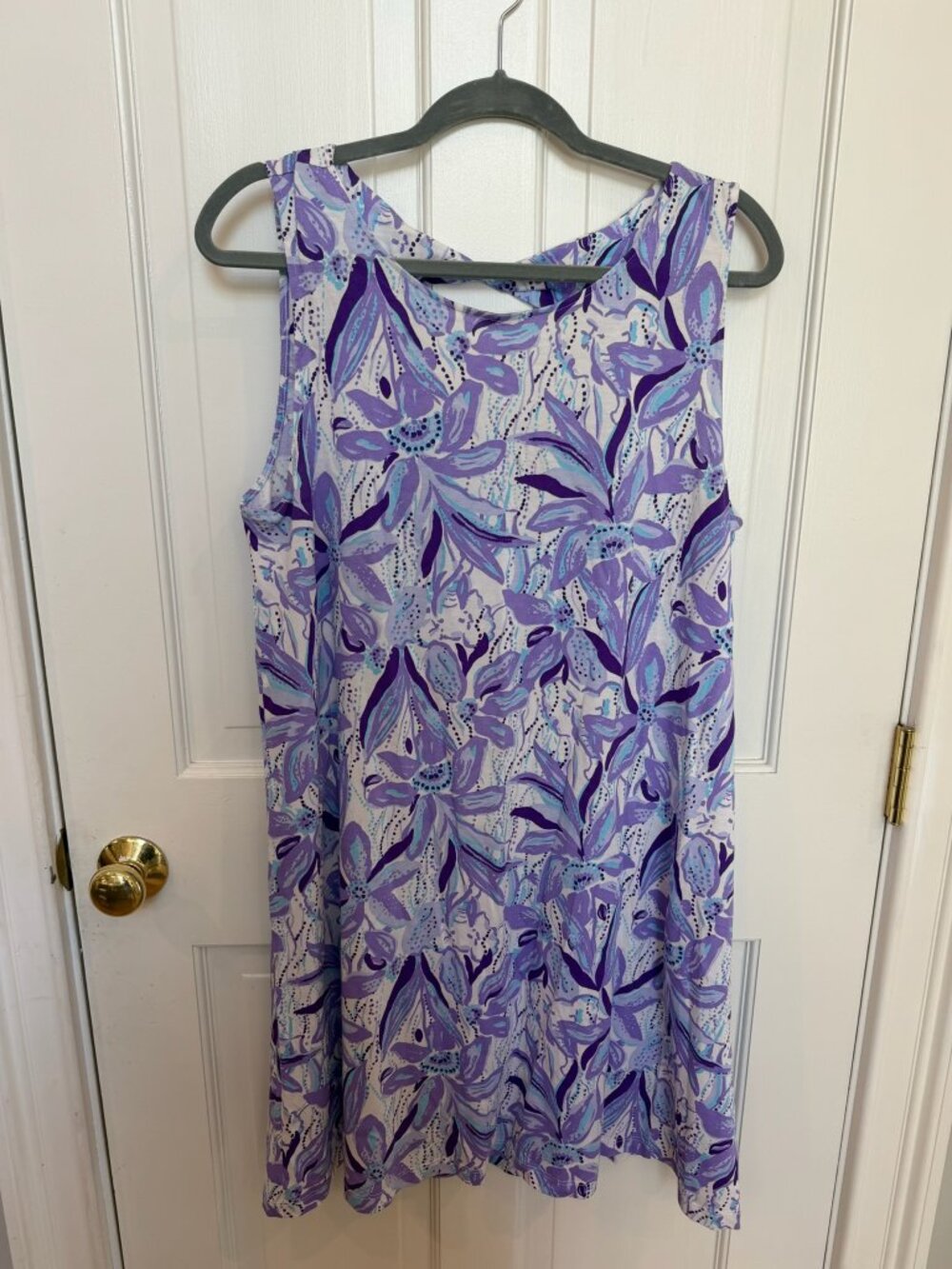 Lilly Pulitzer, Floral Sleeveless T-shirt Dress, L